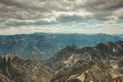 Panoramic view of mountains against sky