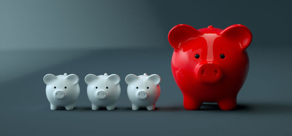 Close-up of toys against black background