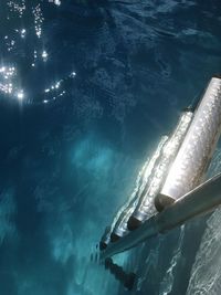 Low section of woman swimming in pool