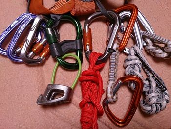 Close-up of a variety of hooks