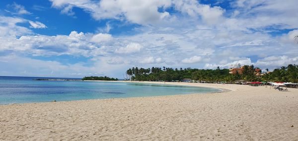 Scenic view of beach against sky