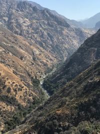 High angle view of mountains against sky