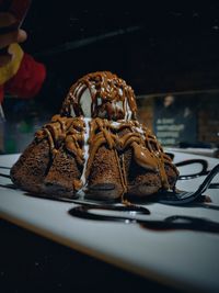 Close-up of cake on table