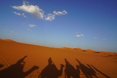 Group of people on sand dune