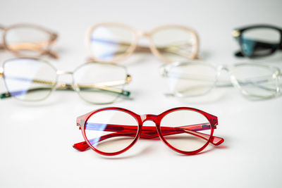 Close-up of sunglasses on table