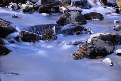 Scenic view of frozen water in winter