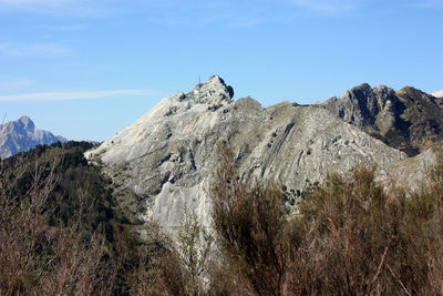 Panoramic view of rocky mountains against sky