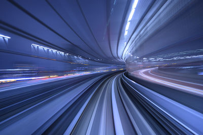 Light trails on illuminated city