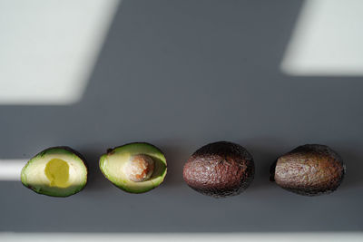 Close-up of easter eggs on table