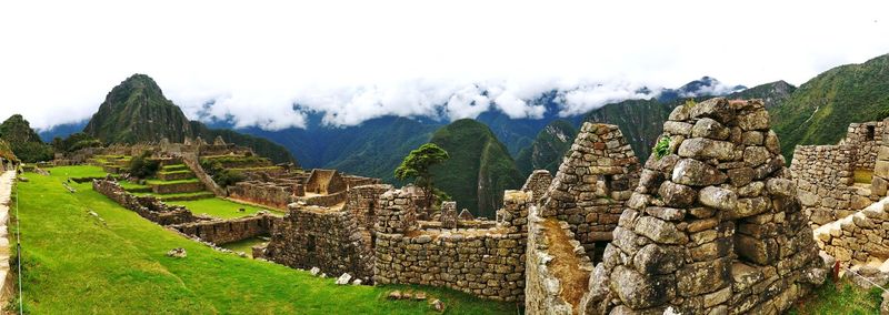 Panoramic view of old ruins against sky