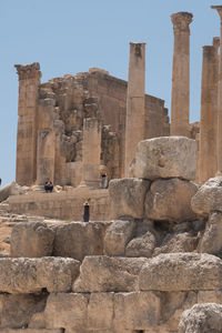 Ruins of temple against clear sky