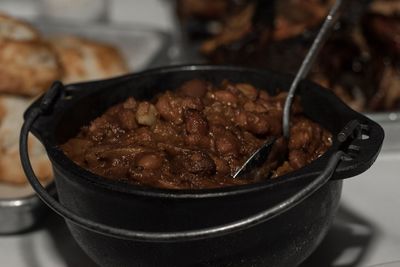Close-up of ice cream in cooking pan
