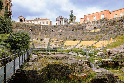 Interior of the roman amphitheatre of catania