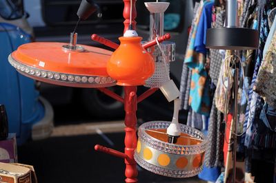 Close-up of clothes for sale at market stall