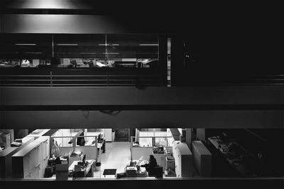 People in illuminated store