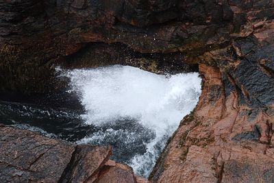 Rock formation in sea