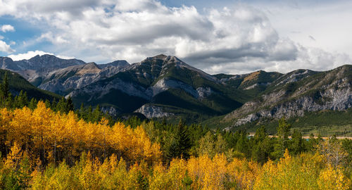 Scenic view of mountains against sky