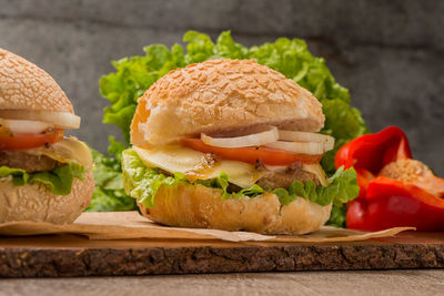 Close-up of food on table