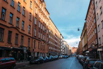 Cars parked on roadside