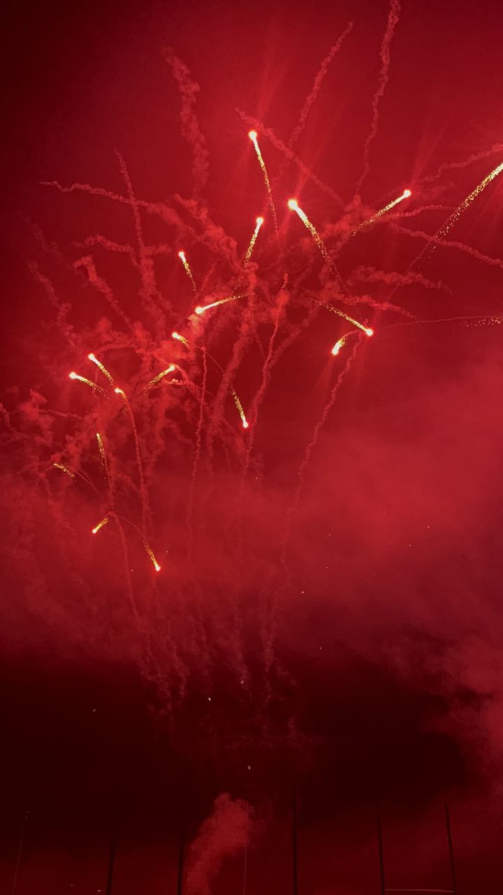 red, fireworks, celebration, night, event, no people, illuminated, arts culture and entertainment, motion, nature, darkness, exploding, flare, light
