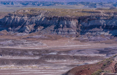 Purple and white badlands at blue mesa in petrified forest national park in arizona
