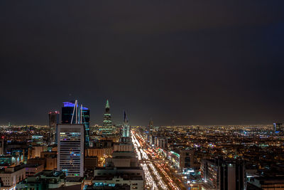 Illuminated cityscape at night