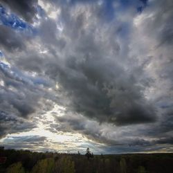 Storm clouds over land