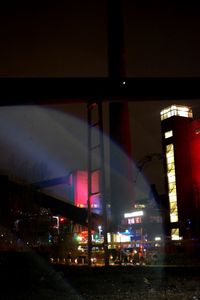 Illuminated city at night