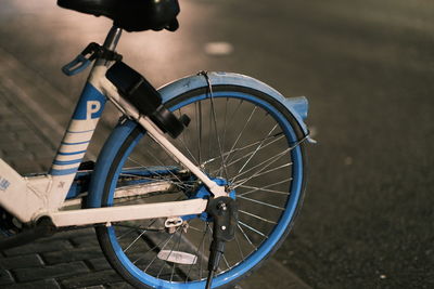 High angle view of bicycle on field