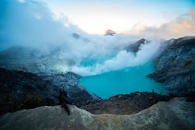 Scenic view of volcanic mountain