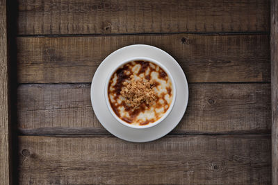 Directly above shot of coffee on table