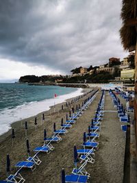 Scenic view of beach against sky