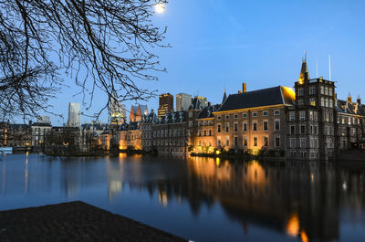 Reflection of buildings in water