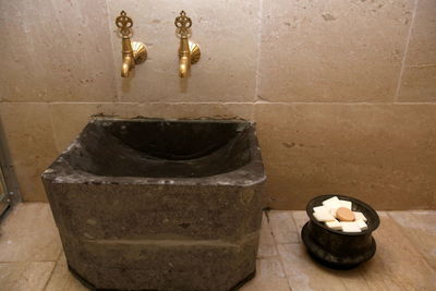 Electric lamp on wall at home