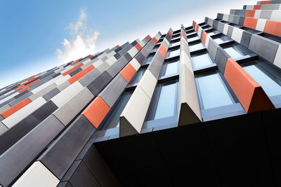 Low angle view of modern building against sky