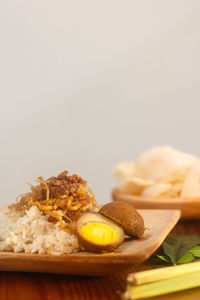 Close-up of food on table