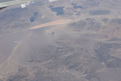 High angle view of snow covered landscape