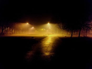 View of road at night