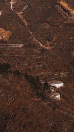 High angle view of winding road