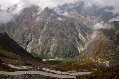 Scenic view of mountains against sky