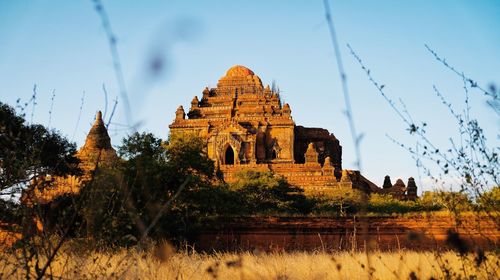 Panoramic view of temple building against sky