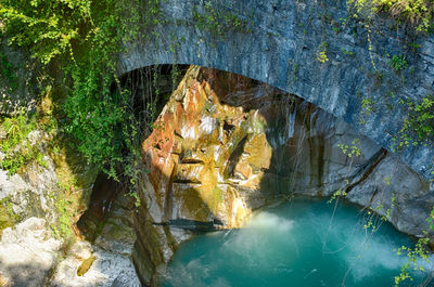 Rock formations in a cave