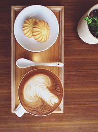 Directly above shot of coffee on table