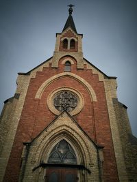 Low angle view of church against clear sky