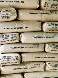 Stack of tea sacks