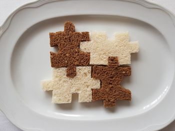 High angle view of cake on table