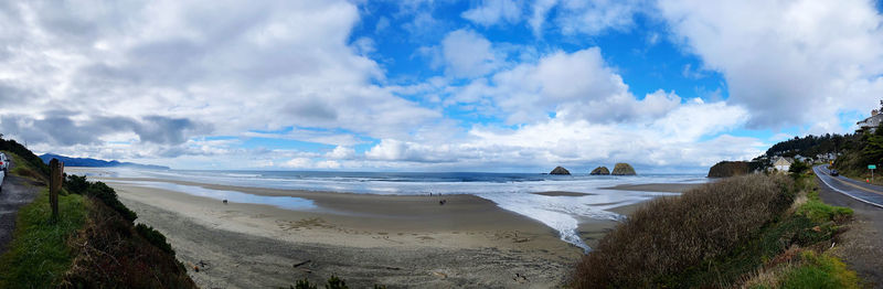 Panoramic view of beach against sky