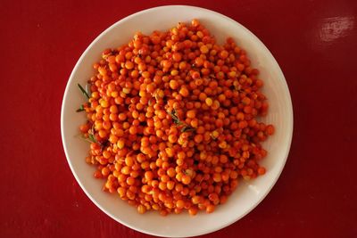 High angle view of chopped vegetables in bowl