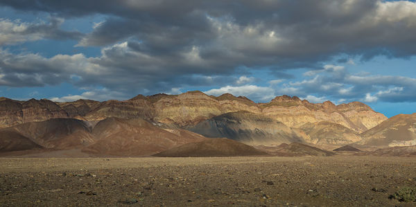 Scenic view of arid landscape against sky