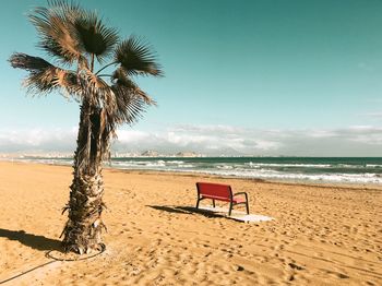 Scenic view of beach against sky